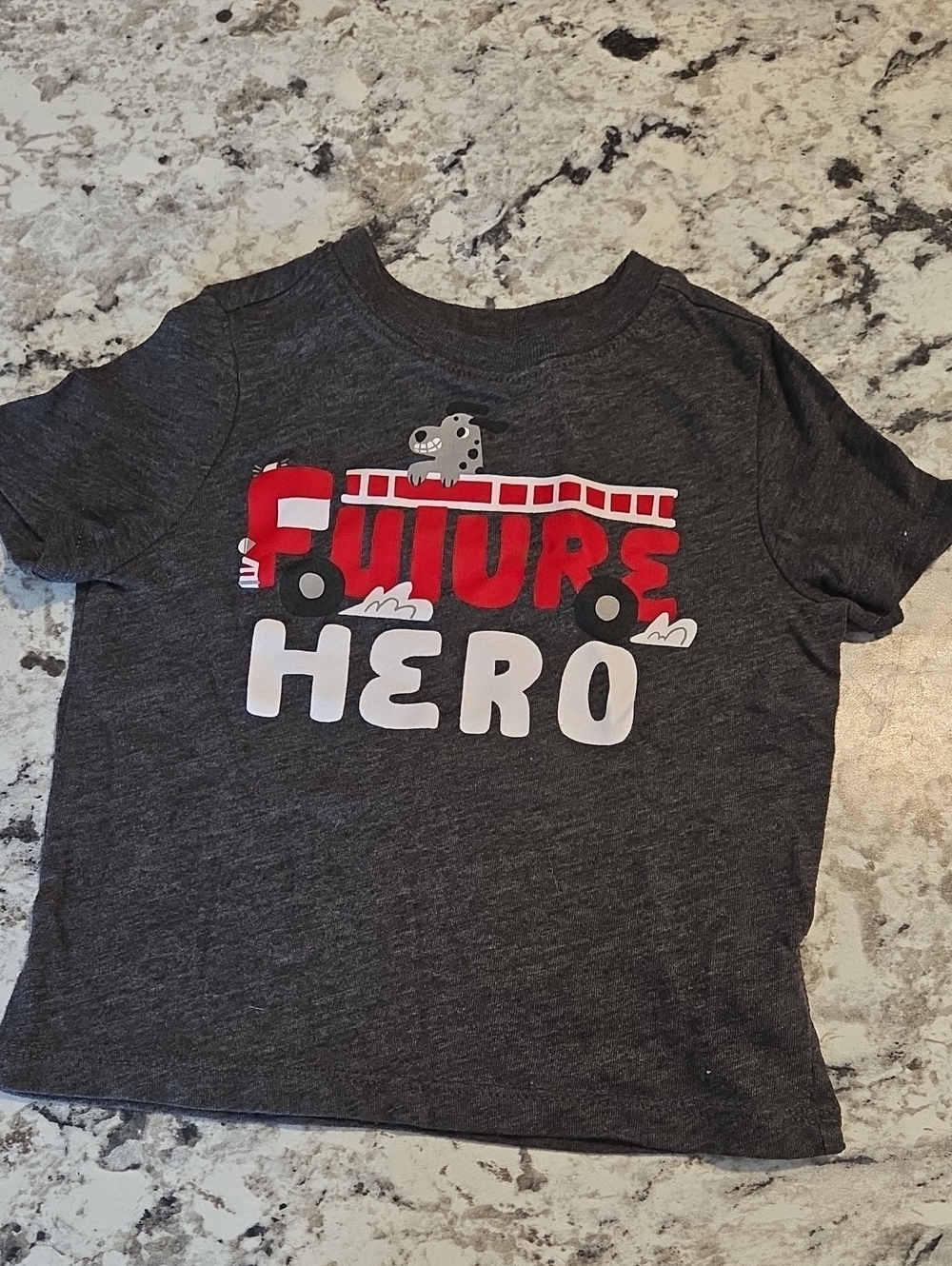 Old Navy Charcoal 'Future Hero' Firetruck Graphic Tee